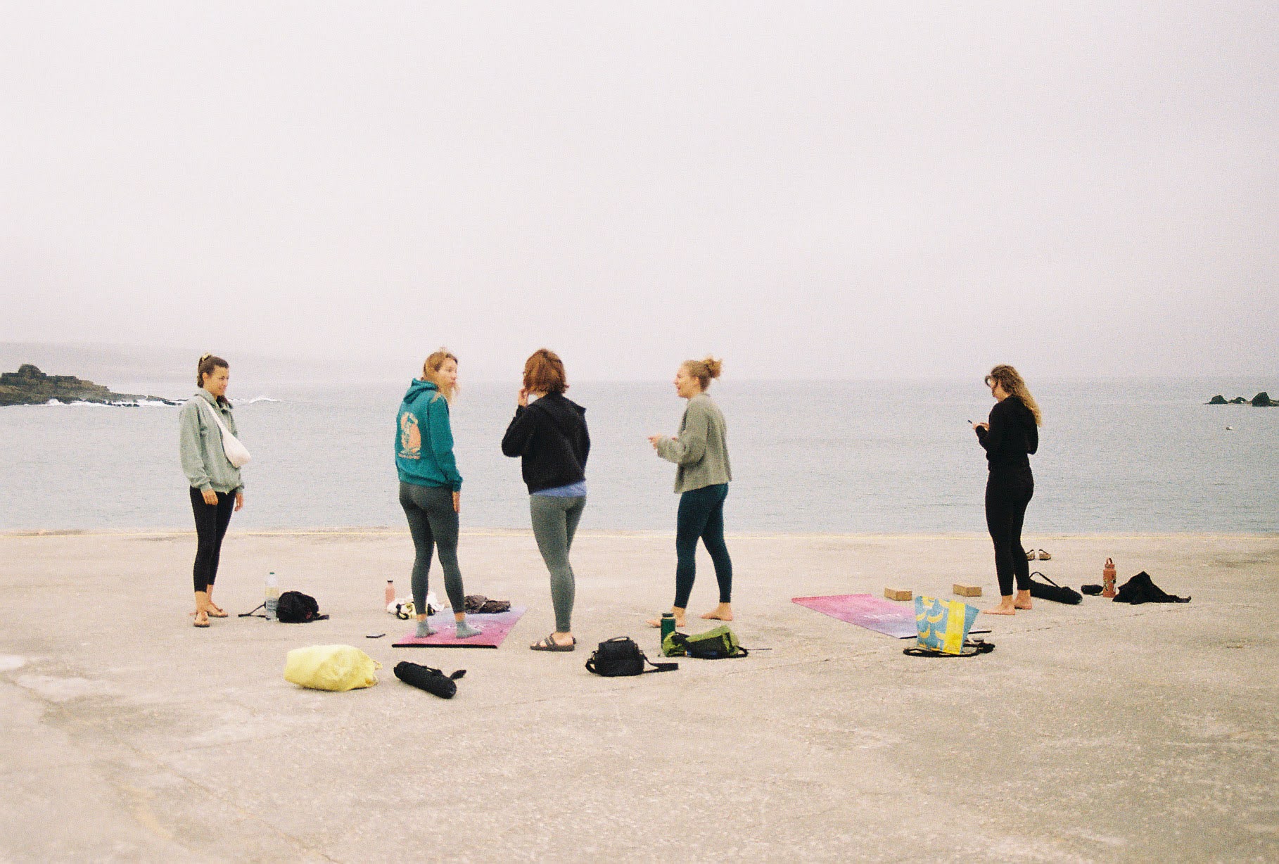 Yoga practice on the beach