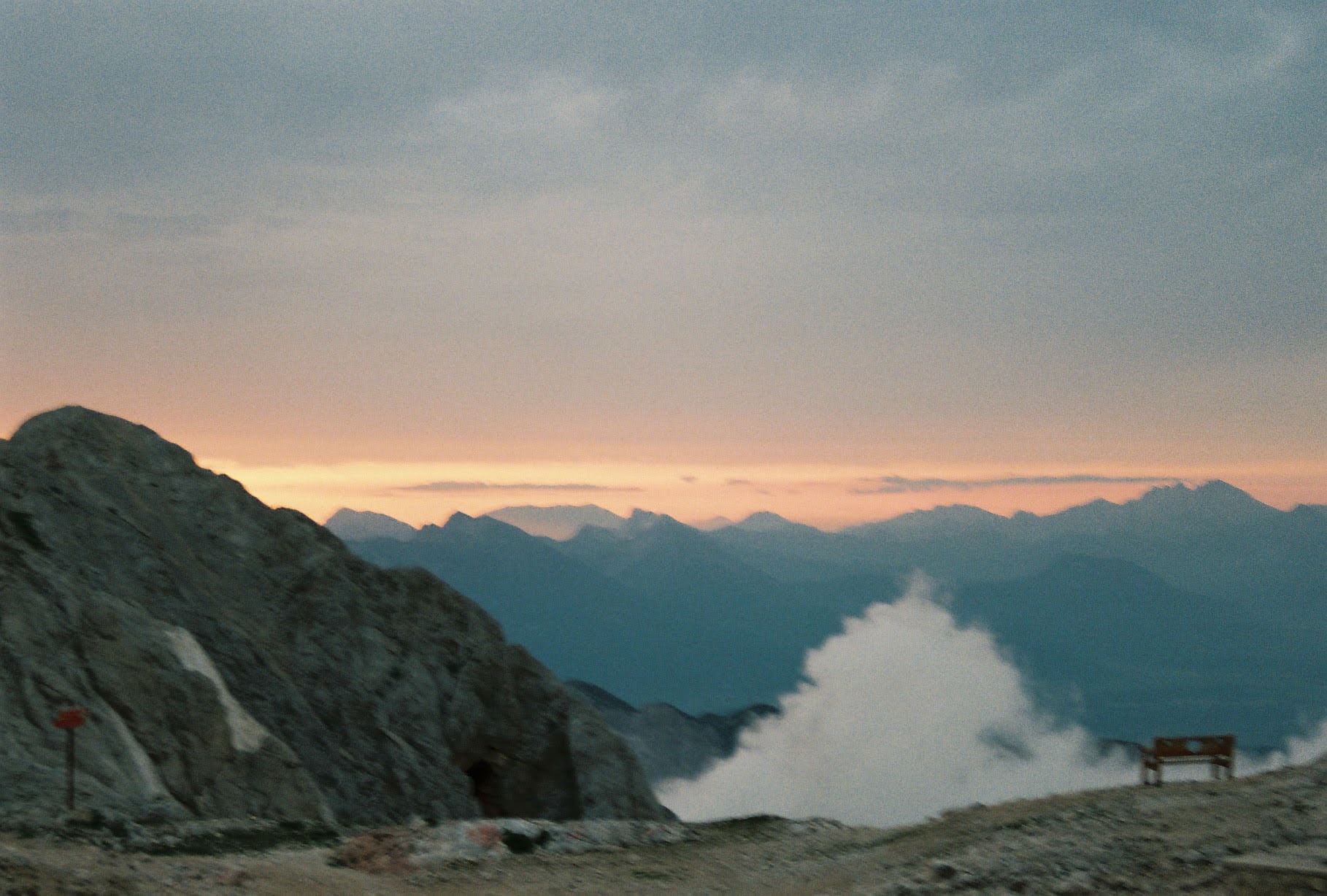Sunset through haze